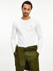 Stretch Slim Fit Long Sleeve Tee - White